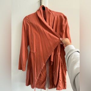 Long Drape Burnt Orange Cardigan Jacket